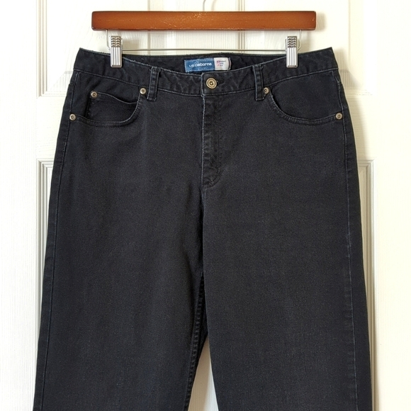 Liz Claiborne 90's Vintage High Waisted Relaxed Fit Straight Leg Jeans Black 12 - Picture 2 of 14